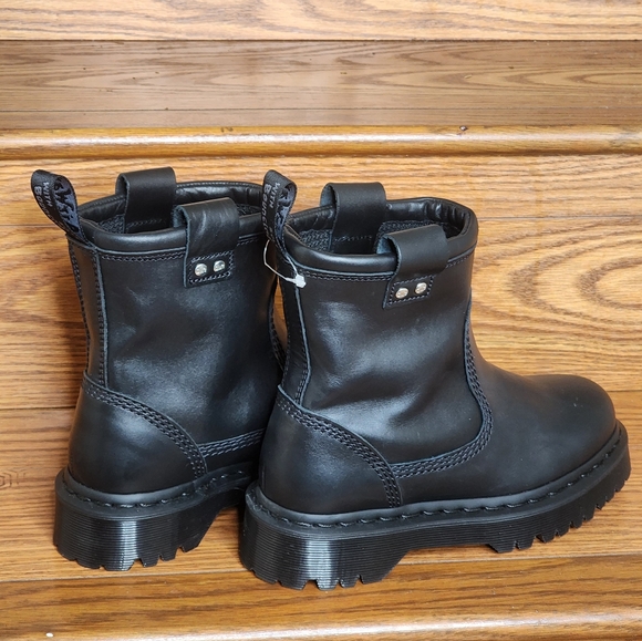 Dr. Martens Women's Anistone Lo Black Leather Biker Boots Size 6 - Picture 8 of 11